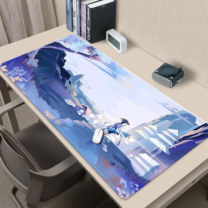 Genshin Impact Gaming Mouse Pad - Large Durable Non-Slip Natural Rubber Base - Anime Design for Office and Home