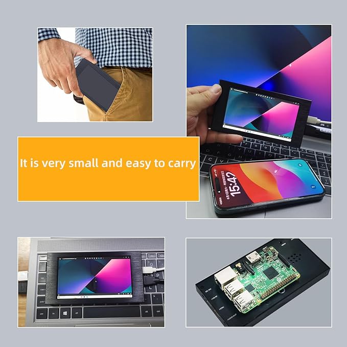 5 inch Touch Screen Monitor 1280x720 Mini IPS ScreenHDMI PC Monitor with HDMI Inputs Compatible with Raspberry Pi PCLaptop
