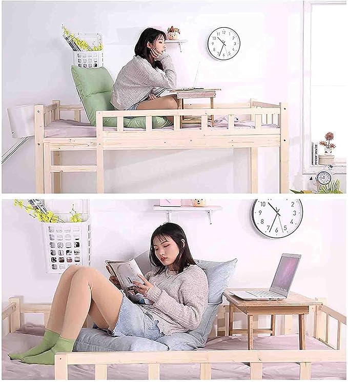 Floor Gaming Chair Fold Up Balcony Chair Tatami Mat Window Seat Cushion Back Support Chair Ergonomic Cushions for Bed (Color : Khaki)