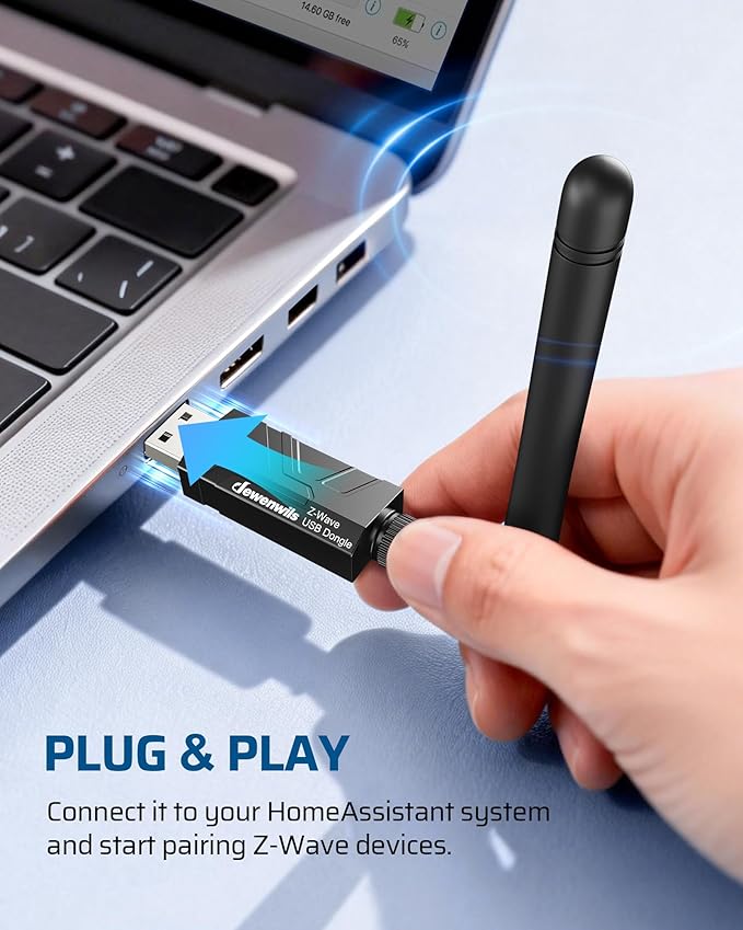 DEWENWILS 800 Z-Wave Dongle Long Range S2 USB Stick Compatible with Home Assistant &amp Other Smart Home Hubs Plug &amp Play USB Controller for DIY Smart Home
