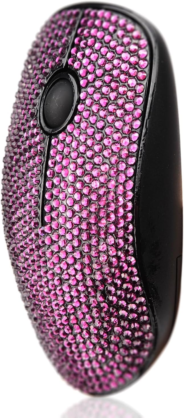 Bling Dazzling 2.4G Wireless Mouse Covered with Crystal Diamond Rhinestone for Laptop Notebook PC Computer MacBook Great Gift idea for Her - Light Purple