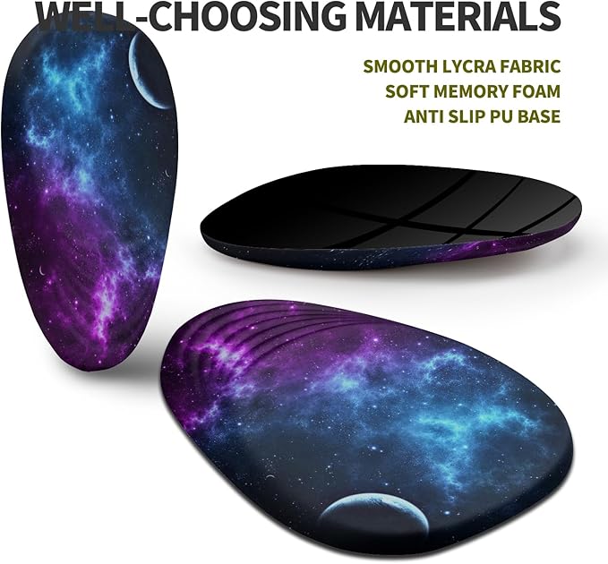 Hokafenle Ergonomic Mouse Pad Wrist Support Terraced Slope Carpal Tunnel Wrist Pad for Mouse with Unibody Memory Foam Wrist Rest Pain Relief Mousepad (Galaxy 11.8x7.9 in)