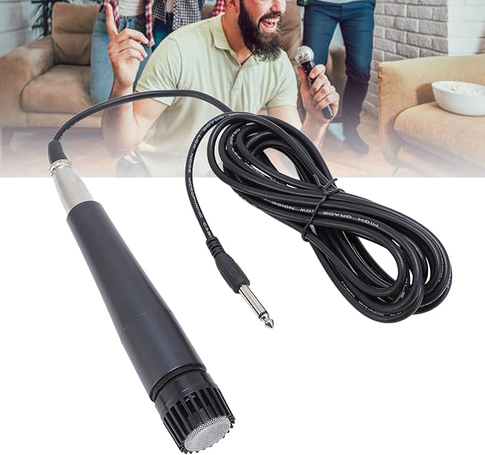 Dynamic Microphone Set Wired Dynamic Microphone with Cardioid Polarity Pattern Moving Coil Handheld Mic for Active Speakers Mixers Amplifiers Shock Absorber Damping Design