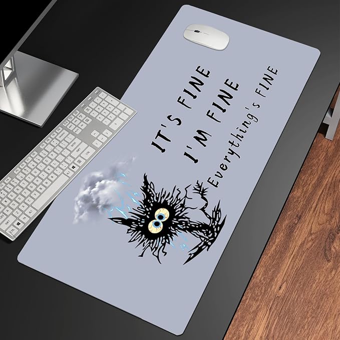 L-SPOUTTO Mouse PadLarge Cute Desk Mat4 in1 XXL Mousepad + Keyboard Wrist Rest+Mouse Pad Wrist Rest+Coaster Set with Ergonomic Desk Pad for Laptop Desktop Office