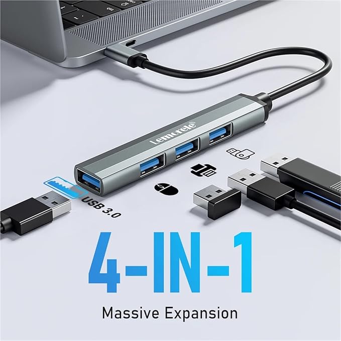 1Pcs USB C Hub USB Hub 3.0 Long Cable OTG 4 Port Type C HUB Multi Splitter Adapter Laptop Accessories(60CM)