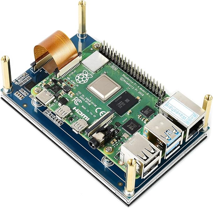 Waveshare 4.3 Inch DSI LCD Screen for Raspberry Pi 4B/3B+/3A+/3B/2B/B+/A+ Touch Screen 800×480 Monitor IPS Capacitive Screen with MIPI DSI Interface