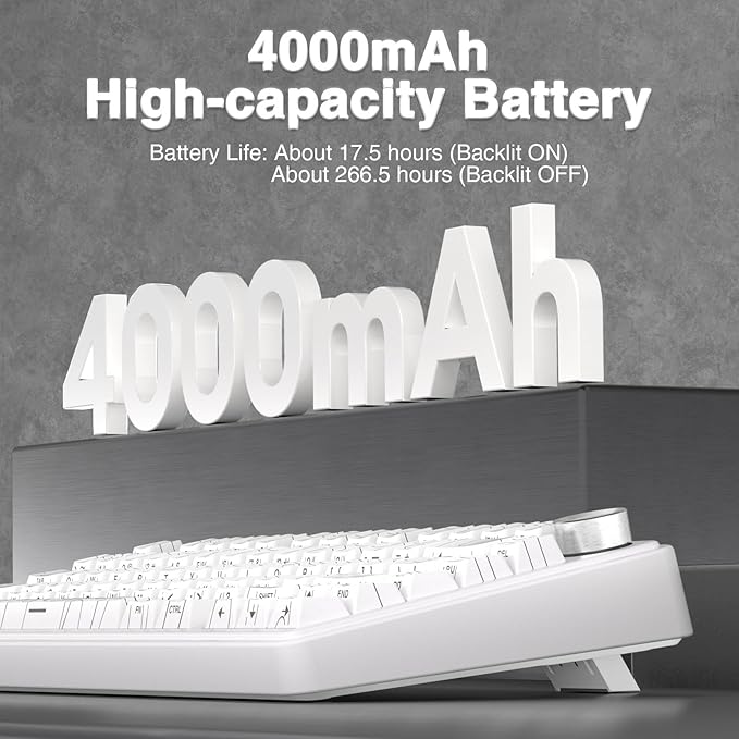 AULA F75 Pro Wireless Mechanical Keyboard with Knob75% Hot Swappable Custom Gaming KeyboardsRGB BacklitPre-lubed SwitchesSide Printed PBT Keycaps Creamy Sounding Computer Keyboard Line White