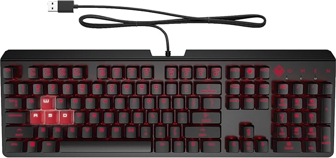 HP Omen Encoder Customizable Mechanical Gaming Keyboard with Cherry MX Red Keys Full N-Key Rollover LED Backlit USB (6YW76AA) 6YW76AA#ABA