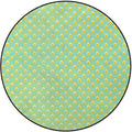 Yellow Blue Room Round Chair Mat for Carpeted Floor Anti-Slip Floor Protector Gaming Computer Chair Mat for Office Gaming Circular Diamond Shaped Cubic Figures Diameter 59 in