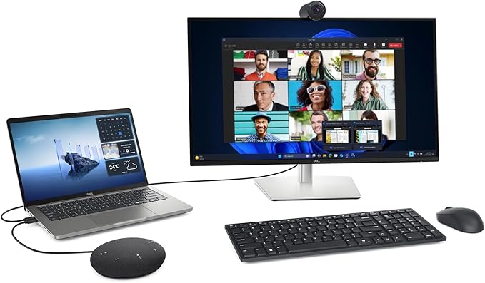 Dell Pro Wired Speakerphone - SP325 - USB-C Zoom/Microsoft Teams Certified 4 Omnidirectional Microphones AI-Based Noise Cancellation Microphones