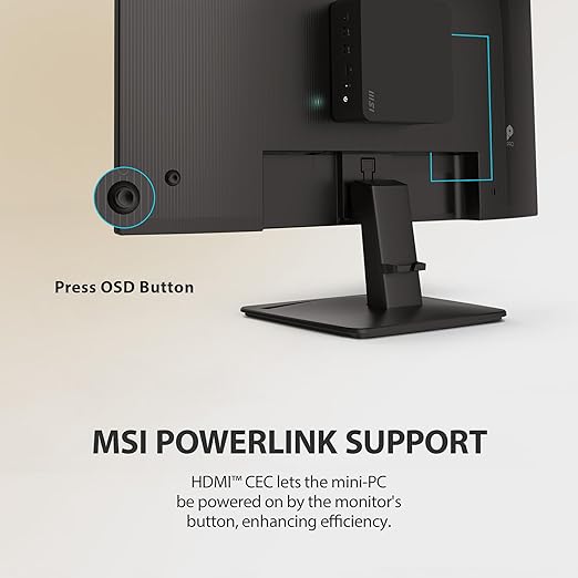 msi PRO MP242A E2 24-inch IPS 1920 x 1080 (FHD) Gaming Office Monitor 120Hz Adaptive-Synch HDR Ready HDMI VGA Port Display PortVESA Mountable Tilt Speaker 4-Side Slim Bezel1ms Black