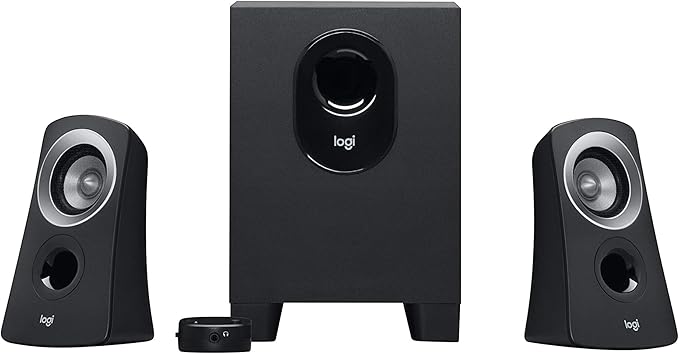 Logitech Z313 2.1 Multimedia Speaker System with Subwoofer Full Range Audio 50 Watts Peak Power Strong Bass 3.5mm Audio Inputs PC/PS4/Xbox/TV/Smartphone/Tablet/Music Player - Black