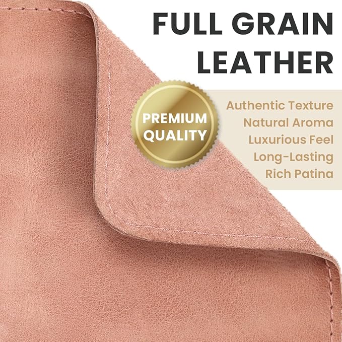 Genuine Leather Mouse Pad (Rose Pink Large)