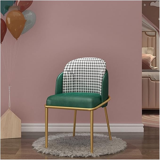 Adjustable Office Computer Chair with Armrest Dining Chairs Room Furniture Home Chair Bedroom Backrest Makeup(White-Black)