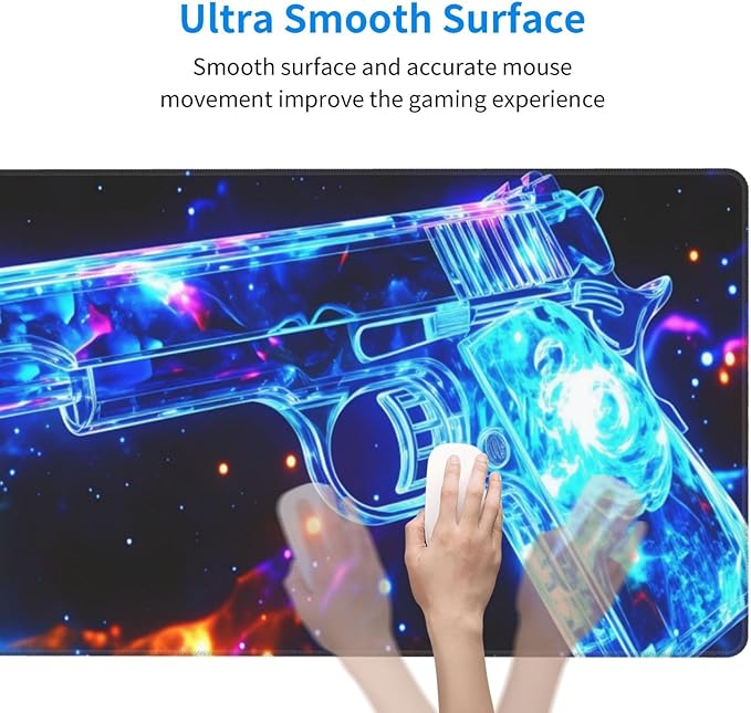 Handgun Desk Cover MatExtended Large Mouse PadComputer Laptop Mat Desk Decor for Office Game Home 30x16 Inch