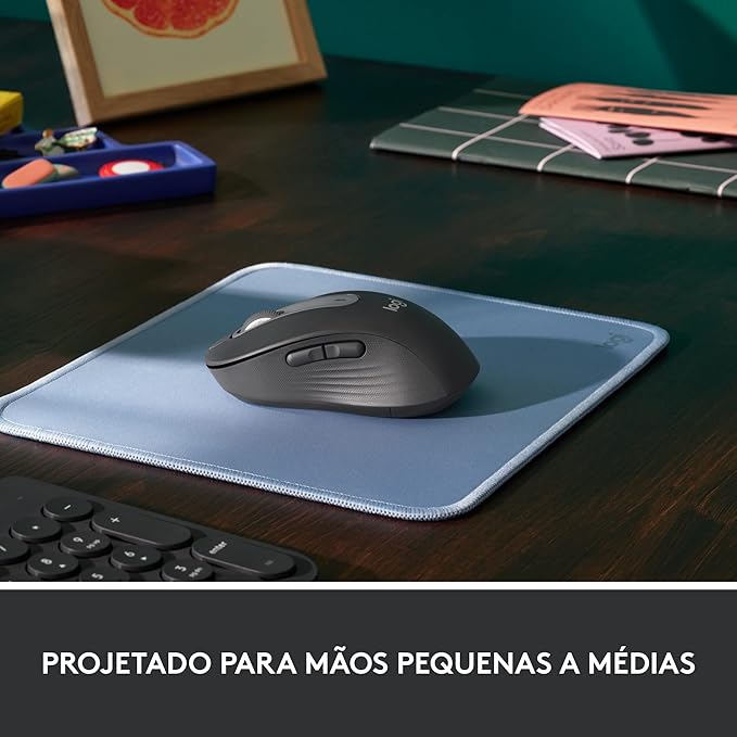 Logitech Signature M650 Wireless Mouse - for Small to Medium Sized Hands 2-Year Battery Silent Clicks Customizable Side Buttons Bluetooth Multi-Device Compatibility (Graphite) (Renewed)