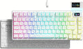 Womier SK80 75% Percent Keyboard Gaming with Color Multimedia Display Mechanical Keyboard Topographic Hot Swappable Gasket Mount RGB Creamy Key Board Pre-lubed POM Switch for Mac/WinWhite