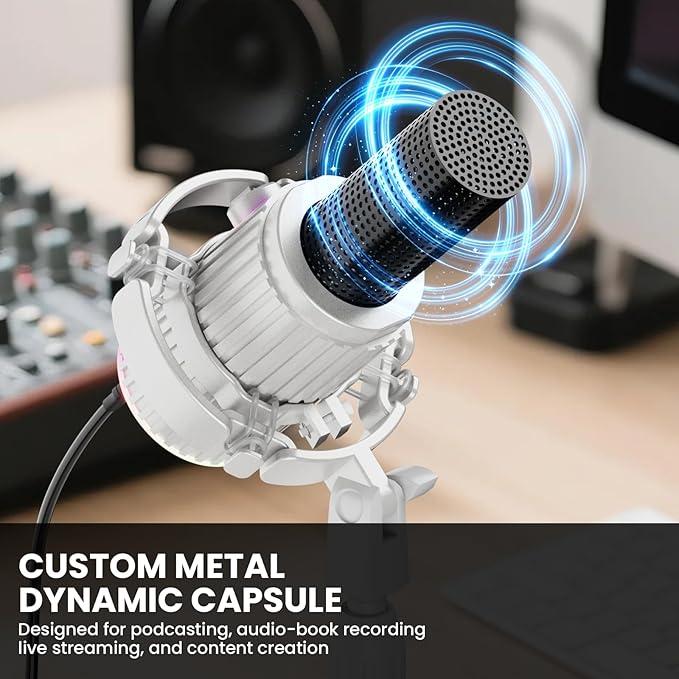 BASN USB/XLR SL2000 Dynamic Microphone and Bsinger 2nd Generation Dual Dynamic Drivers in Ear Monitor Headphones Set for Podcast Live Streaming Gaming Recording