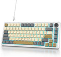 75% Wired Gaming Keyboard Hot Swappable Gasket Mount White Switch 82 Keys TKL Mechanical Keyboard NKRO Creamy for PC Laptop Windows Gamer (Glimmer)