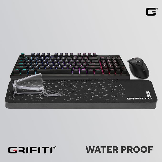GRIFITI Fat Wrist Pad 24 x 4 x 0.75 Inch Computer or Mechanical Keyboard &amp Mousepad Wrists Rest Keyboards Mouse Trackball or Trackpad Ergonomic Mousepad Support Large Hand Rests Typing Pads