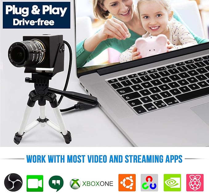 SVPRO 1080P 120fps High Speed USB Camera12 Megapixels 4K Glof Swing Webcam Manual Focus with 3X Optical ZoomIndustrial Lightburn Cam UVC Plug and Play for Computer Laptop Raspberry Pi