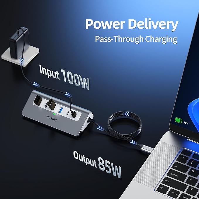 USB C HubMosirui 9 in 1 USB C Hub Multiport Adapter with 4K HDMIType C 3.0 5GbpsUSB A 3.0/2.0PD 100W SD/TF Card ReaderUSB C Dock for MacBook Pro/AiriPadiMaciPhoneHPDell and More (3.3 Ft)