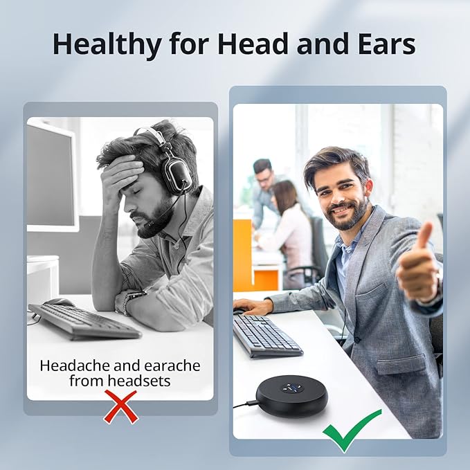 EMEET USB Speakerphone M1A Zoom Certified AI Mics 360°Voice Pickup USB Type C-A Plug&ampPlay Computer Speakers with Microphone Fast Mute Noise Reduction Echo Cancellation for 5-8 People for Zoom Te