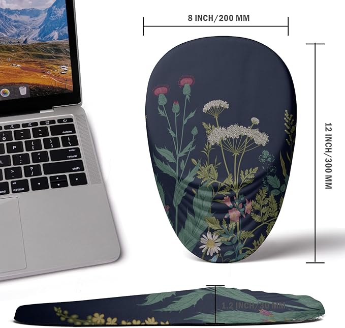 Ergonomic Mouse Pad with Wrist Rest Support Memory Foam &amp Polyurethane Weeds