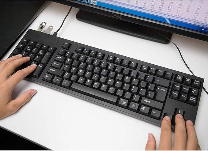 Acogedor USB Wired Left Handed Keyboard with 2 USB Hub 109 Keys Ergonomic Keyboard with Left Hand Number Pad for Home Office