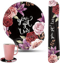 Keyboard Wrist Rest and Mouse Pad Wrist Support Set with CoastersErgonomic Gaming Mousepad for Home Office Working Studying Easy Typing &amp Pain ReliefYou Got This Adorable Peony Flower