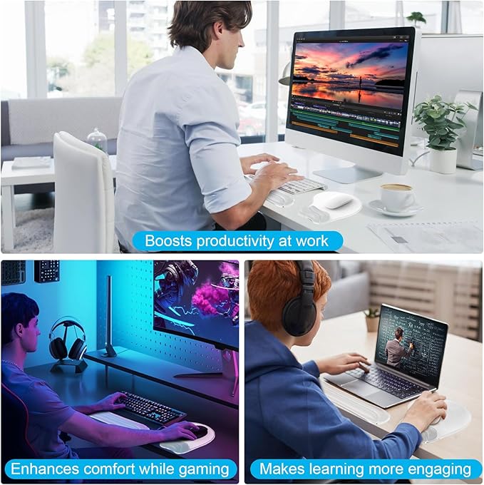 Gel Mouse pad &amp Keyboard Wrist Rest Set Ergonomic Keyboard and Mousepad with Wrist Support Keyboards Wrist Rest Computer Keyboards Pad Cooling Gel Clear