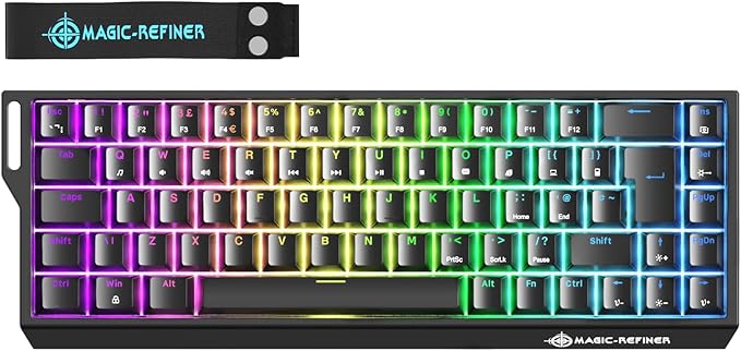 MAGIC-REFINER X68 HE Wired 60% Hall Effect Rapid Trigger Mechanical RGB Gaming Keyboard with 8K Polling0.04mm RT AccuracyMagnetic SwitchAdjustable ActuationSnap Tap for PC Mac Esport Gamer (Black)