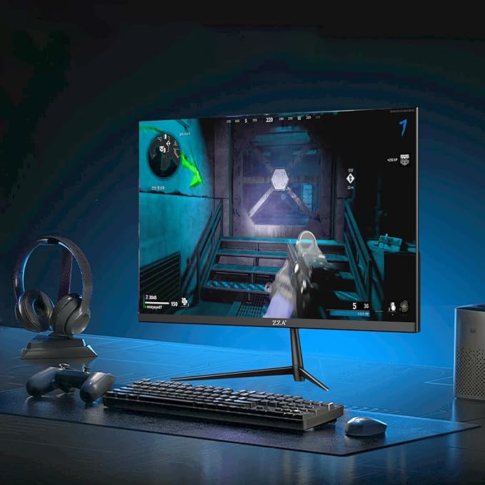 ZZA 24.5 PC Monitor for Gaming 240Hz FHD Display VA Panel AMD FreeSync 120% sRGB Low Blue Mode VESA Mount75X75MM DP1.4/HDMI2.0