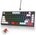 75% Mechanical Gaming Keyboard - Hot Swappable RGB Backlit Custom Keyboard with Knob Gasket Mount USB Wired 82 Keys (White Black Linear Red Switch)