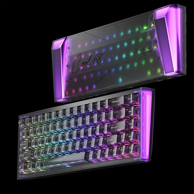 DAREU COOL68 60% Wired Gaming Keyboard Rapid Trigger Magnetic Switch Keyboard with 8000Hz Polling Rate Adjustable Actuation 0.1ms Latency Gasket Mount Hot swappable RGB Light
