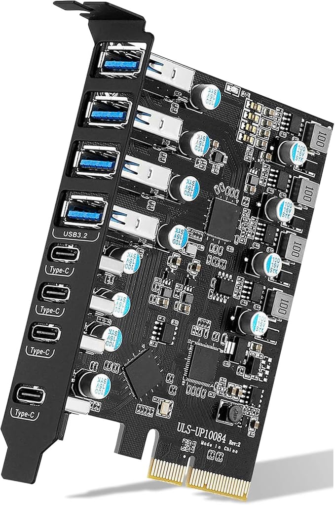PCIe USB 3.2/3.1 Gen 2 Card 8 Ports Type-A USB C PCIe Card 10Gbps PC Internal hub for Windows 7/8/10 Linux and MacPro 4.1/5.1