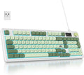 Owpkeenthy 96% Wireless Matcha Green Keyboard with Number Pad Knob 98 Keys Silent Mechanical Feeling Membrane Creamy Gaming Keyboard 3-Mode Wired/Bluetooth 5.0/2.4G for Win/Mac(98 Matcha)