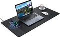ExtreLife Wireless Charging Mouse Pad Gaming Mouse Pad with Ultra-Smooth Surface 31.5”x15.75” Large Desk Mat Non-Slip Rubber Base Waterproof Computer Keyboard Pad for Gaming MacBook Laptop Desk