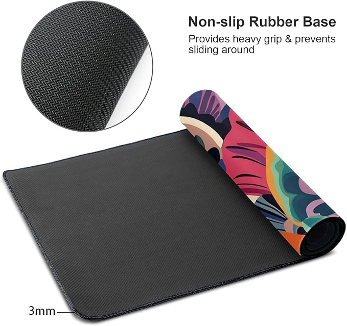 Retro Bohemian Desk Cover MatExtended Large Mouse PadComputer Laptop Mat Desk Decor for Office Game Home 30x16 Inch