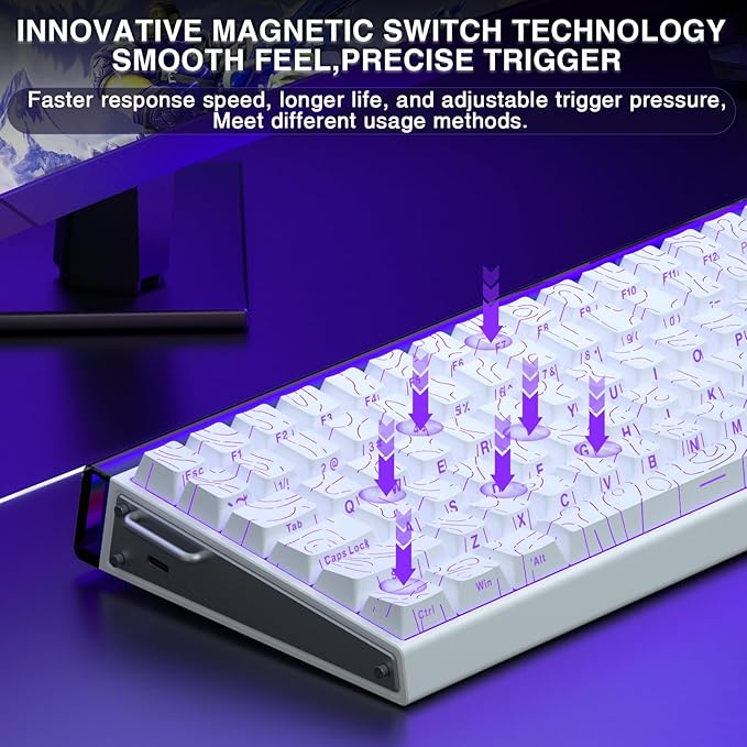 Aula Hero 84 HE - 75% Mechanical Gaming Keyboard Hall Effect Magnetic Switches Keyboard 8000Hz Polling Rate RGB Neon Light Box Hot-Swappable Side-Printed PBT Keycaps Gamer Keyboards for PC/Mac