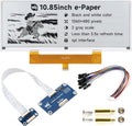 Waveshare 10.85inch e-Paper Display Compatible with Raspberry Pi 5/4B/3B/Zero/Zero W/Zero 2W/Pico/Pico W/Pico WH E-Ink Display 1360 × 480 Black/White SPI Interface with Driver Board