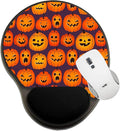 MSD Mousepad Wrist Rest Protected Mouse Pads Mat with Wrist Support Halloween Background with Funny Pumpkins Image ID 23