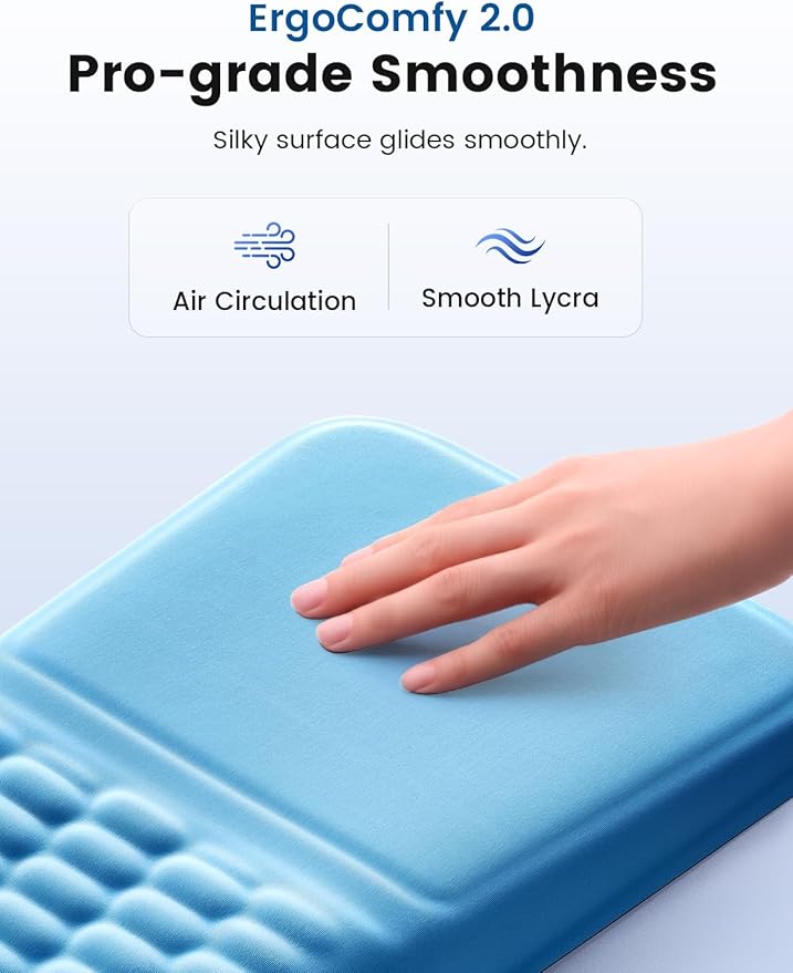 Vaydeer Ergonomic Mouse Pad with Wrist Rest – Memory Foam Mouse Pad with Wrist Support &amp Massage Bulge Non-Slip PU Base Relieves Carpal Tunnel Pain – Ideal Mouse Wrist Rest for Office &amp Home