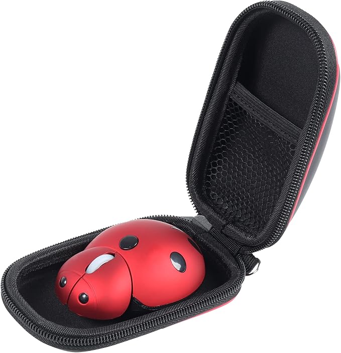 elec Space Wireless Mouse for Laptop &amp Kids Cute Ladybug Shape Ergonomic Mouse with Case Cordless for Laptop PC Mac &amp Notebook (Red)