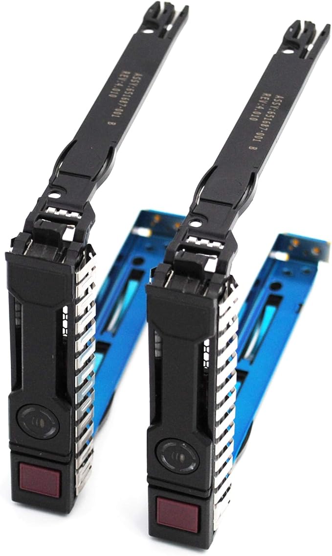 2-Pack 2.5 SFF SAS SATA SSD Hard Drive Carrier Tray Caddy 651687-001 651699-001 Compatible for Proliant ML310 ML110 ML350 DL360p DL380P DL160 DL388 DL560 DL180 DL120 SL250S SL230S Gen8 G8 Gen9 G9