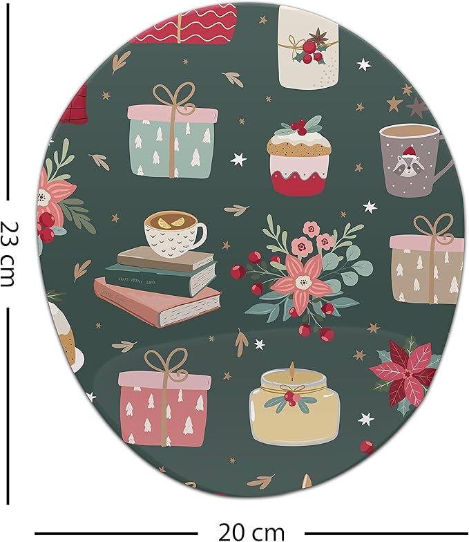 Ergonomic Mouse Pad with Wrist Rest Digital Printed Mouse Pad Anti-Tendon Sheath Problems Non-Slip Base for Office and Home Size:20x23cm