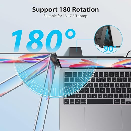 15.6'' Laptop Triple Screen Extender One Cable Connection 1080P FHD IPS Portable Dual Monitor with Speaker Ultra-Slim Travel Monitor for 13-17.3 Laptops Compatible with MacOS Windows Android