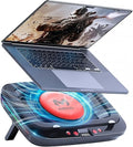 Gaming Laptop Cooler Turbo Fan Stand Compressed Air-Cooling Pad for Notebook 14-18” Advanced Seal Foam Heat Dissipation with RGB Lighting 7-Level Adjustment Dust Protection - Conquer Lag Stay Cool