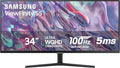 SAMSUNG 34 ViewFinity S50GC Series Ultra-WQHD Monitor 100Hz 5ms HDR10 AMD FreeSync Eye Care Borderless Design PIP PBP LS34C502GANXZA 2023 Black