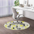 Yellow PU Leather Chair Mat for Hard Floors 90s Geometric Pattern Navy Protects FloorsSuitable for HomeWorkGameNon-Slip Not Stuck WheelEasy to Clean Valentines Diameter 59 in
